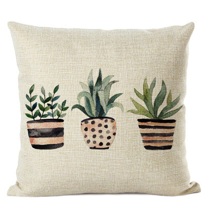 Cactus Cotton Linen Cushion Cover Home Car Interior