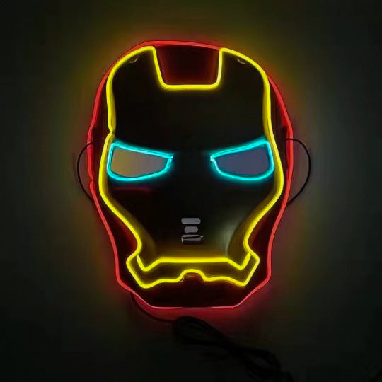 Halloween Glow-in-the-Dark Mask - LED Spider Design