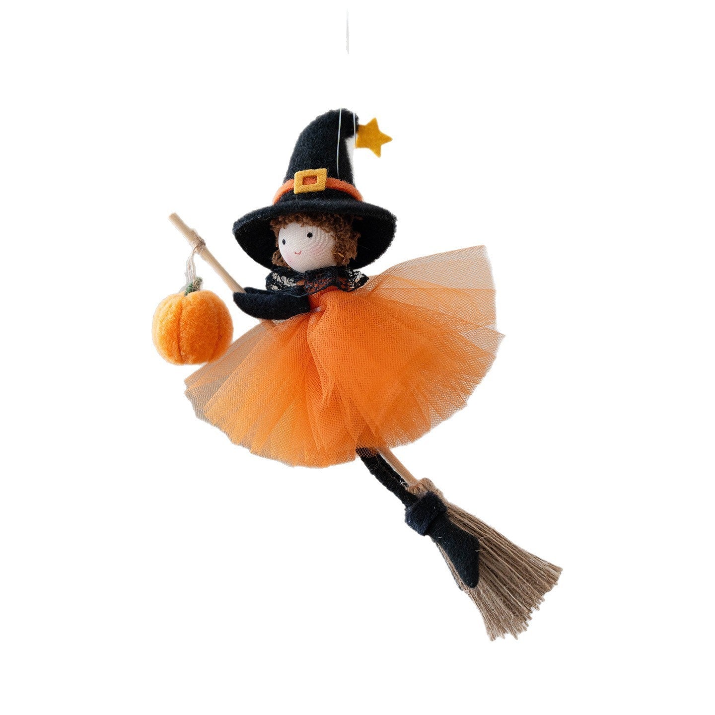 Halloween Broom Girl Angel Pendant - European Style Decoration
