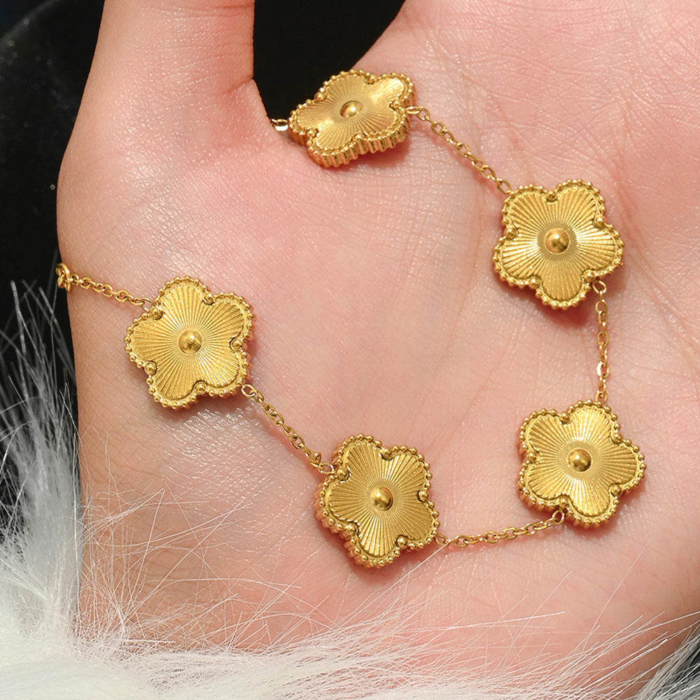 Stainless Steel Gold Bracelet - Love Nail Design