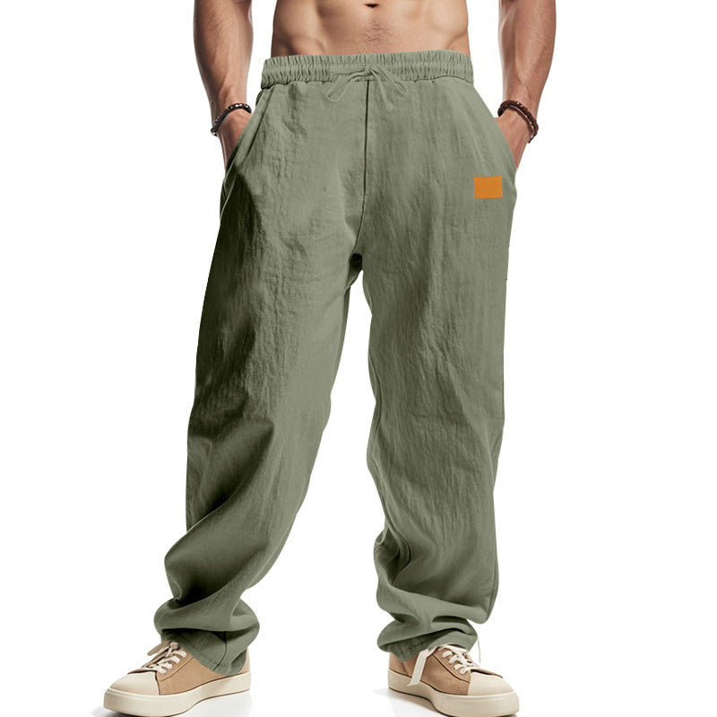 Men's Breathable Casual Beach Trousers - Simple Linen Summer Pants