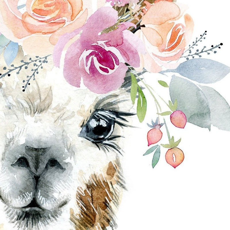 Modern Animal Alpaca Ins Print Poster - Trendy Bedroom Decor Wall Art for Contemporary Home