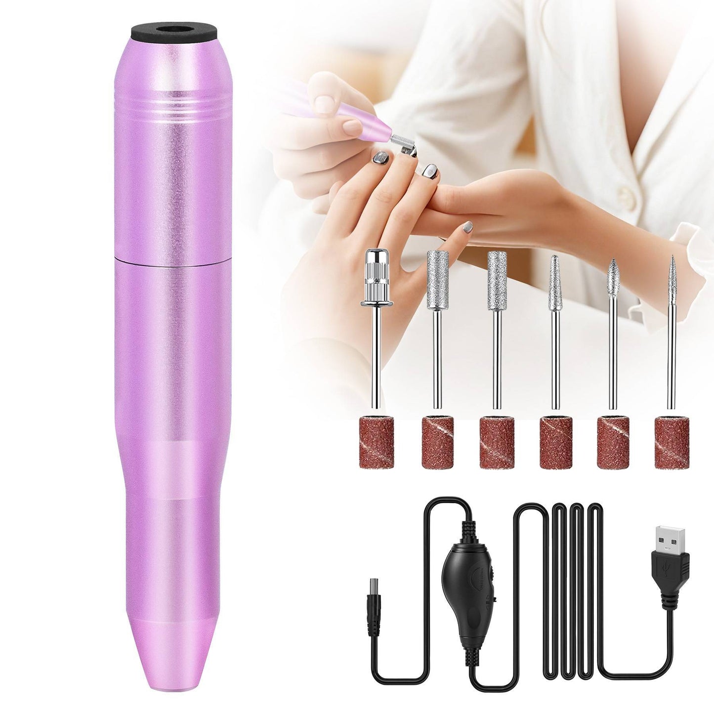 Professional Portable Electric Nail Drill,Manicure Pedicure With Nail Drill Bits