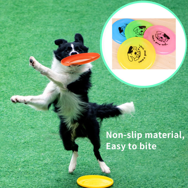 Silicone Flying Disc Dog Toy - Durable Chew Resistant Frisbee for Training & Interactive Play