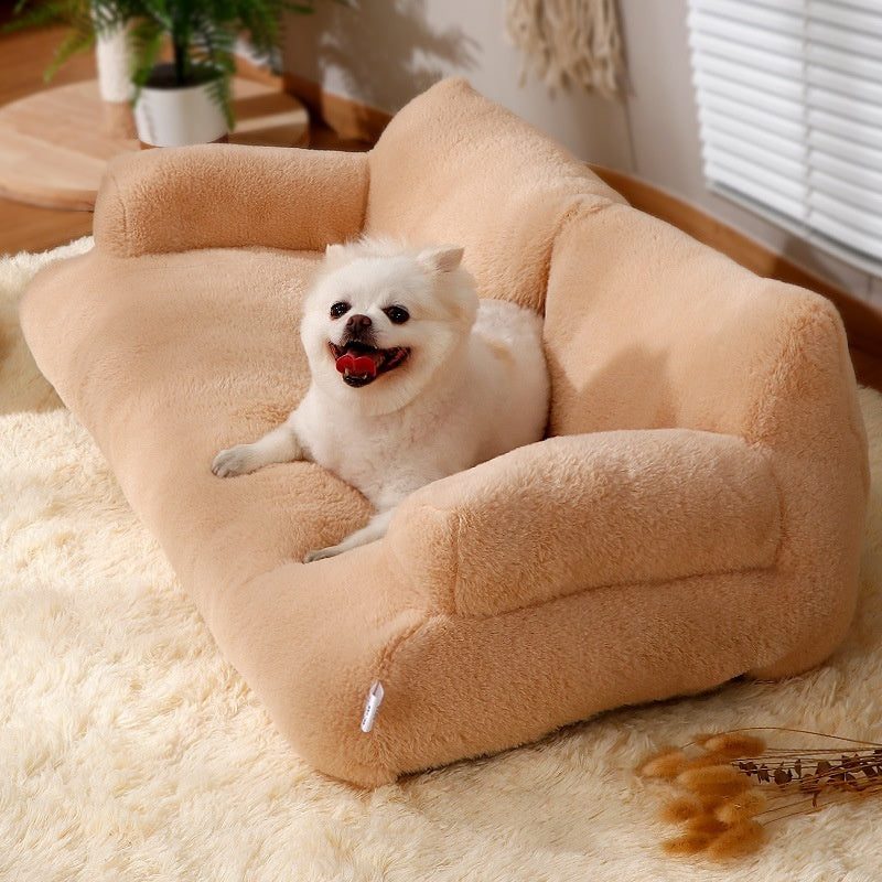 Flannel Warm Large Cat Sofa - Universal Pet Kennel Bed for Cats and Small Dogs