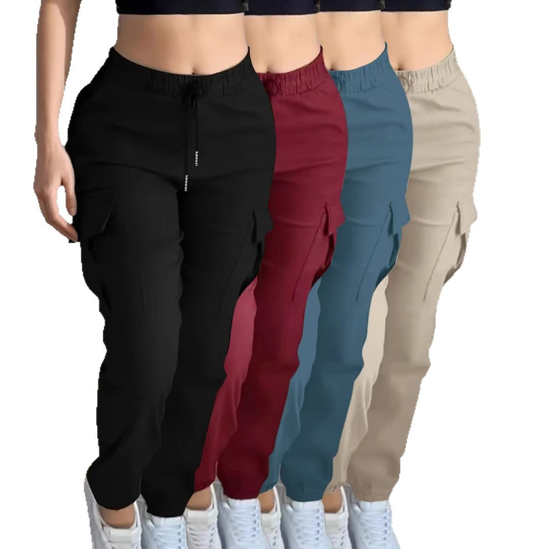Women's Mountaineering Cargo Trousers - Fashion Drawstring Leisure Pants