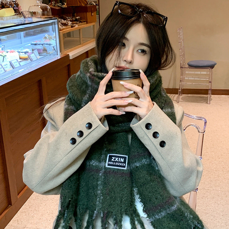 Fashion Scarf - Casual Plaid Printed Warm Neck Protection Scarf