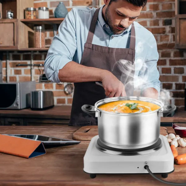 1200W Electric Infrared Single Burner Portable Heating Hot Plate Stove Countertop RV Hotplate With 7.5' Glass Cooktop Stepless Temperature Adjustments For Home RV Camp