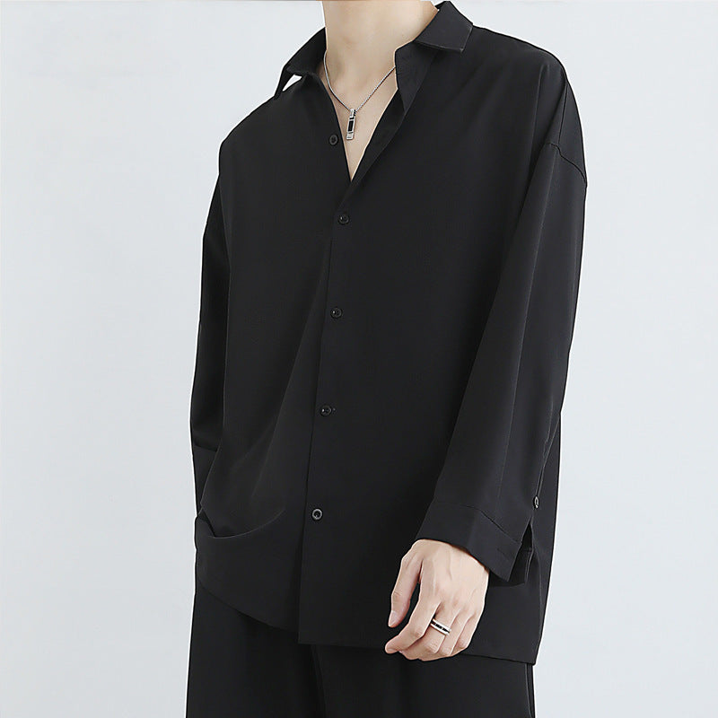Men's Loose Ice Silk Long Sleeve Shirt - Cooling Technology Design