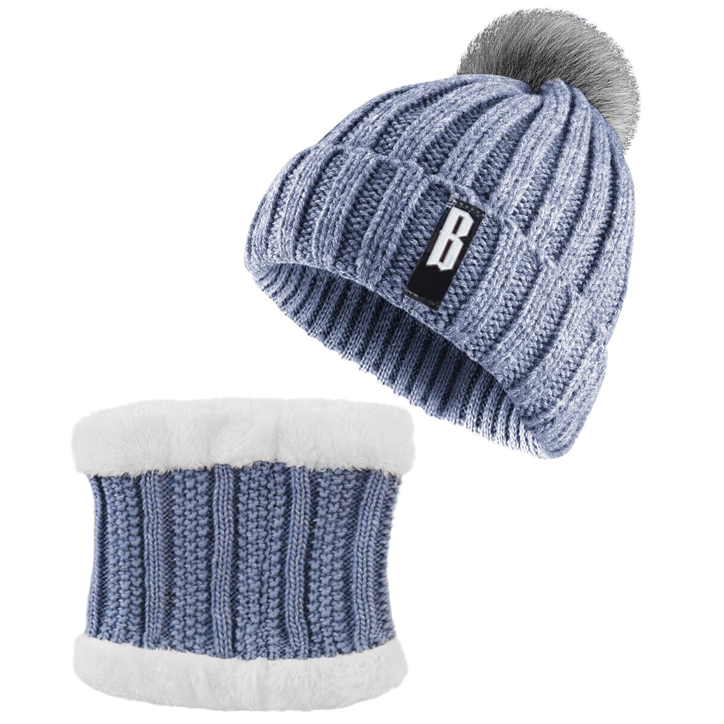 Women's Winter Beanie Hat & Scarf Set - Warm Knitting Gift Set for Outdoors
