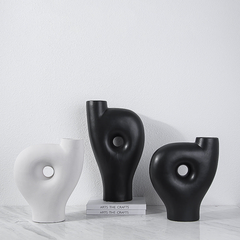 Premium Nordic Abstract Ceramic Vase - Handmade Creative Home Furnishing