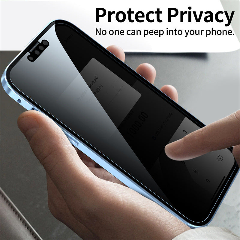Anti-Spy Double-Sided Glass iPhone Case - Privacy Protection with Magnetic Design