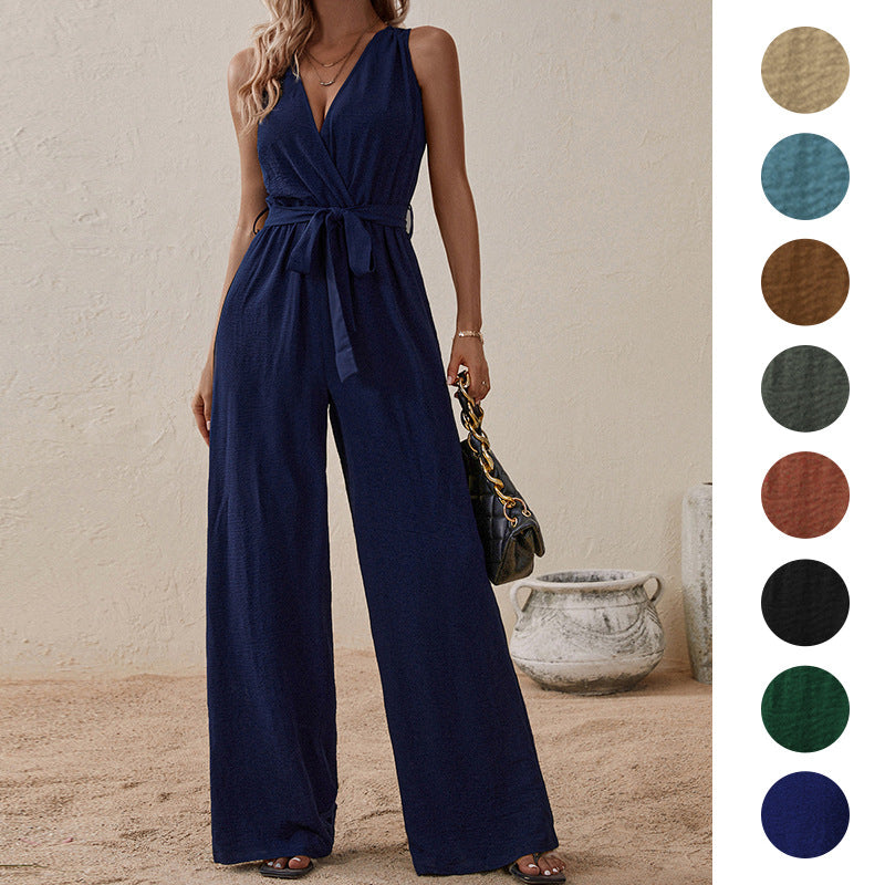 High-Waisted Sleeveless Jumpsuit