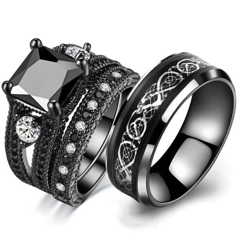 Stainless Steel Dragon Pattern Ring - Bold Statement Ring