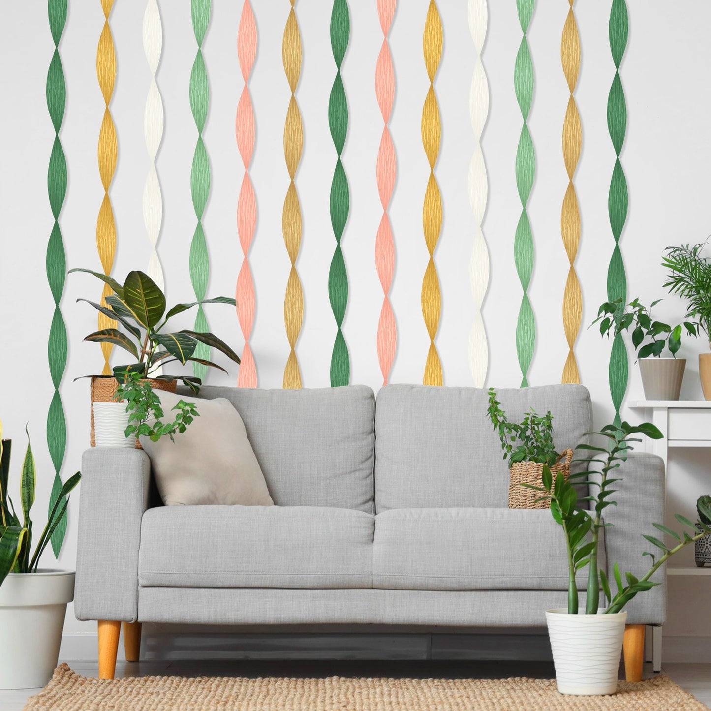 Wedding Party Crepe Paper Decorations, 6 Rolls Crepe Paper Streamers In Olive Green Brown Dark Green Gold Peach White Streamers For Bridal Wedding Birthday Shower Party Decor-Clearance