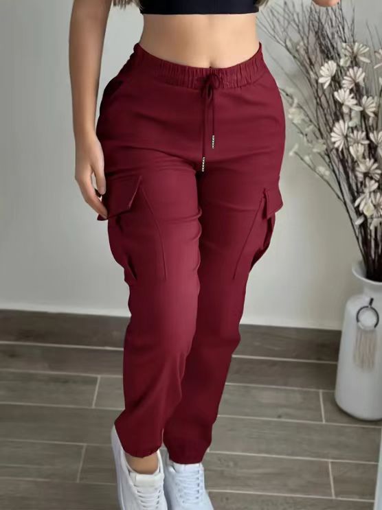 Women's Mountaineering Cargo Trousers - Fashion Drawstring Leisure Pants