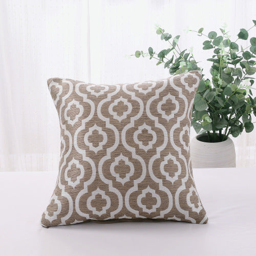 Cotton And Linen Yarn-dyed Sofa Cushion Pillowcase Simple