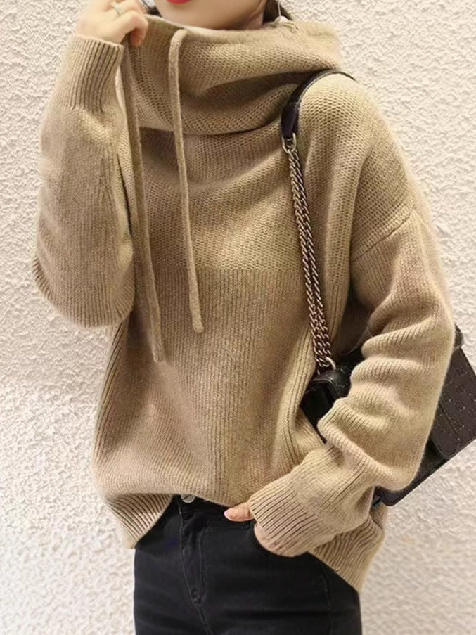 Women's Thicken Lazy Style Sweater - All-Match Long-Sleeved Pullover