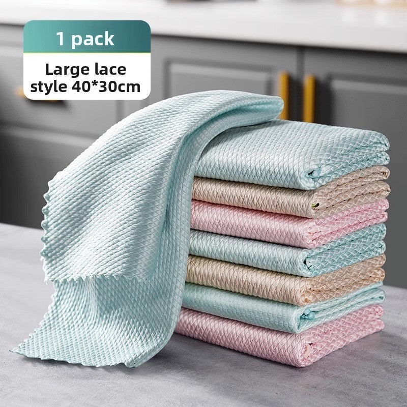 Thickened Edge-Locking Dishcloth