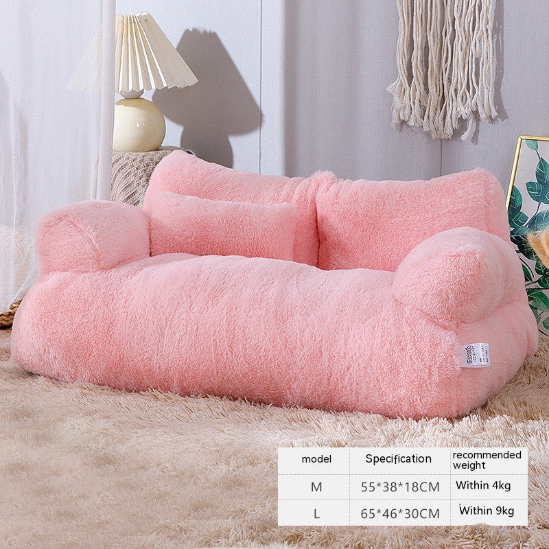 Flannel Warm Large Cat Sofa - Universal Pet Kennel Bed for Cats and Small Dogs