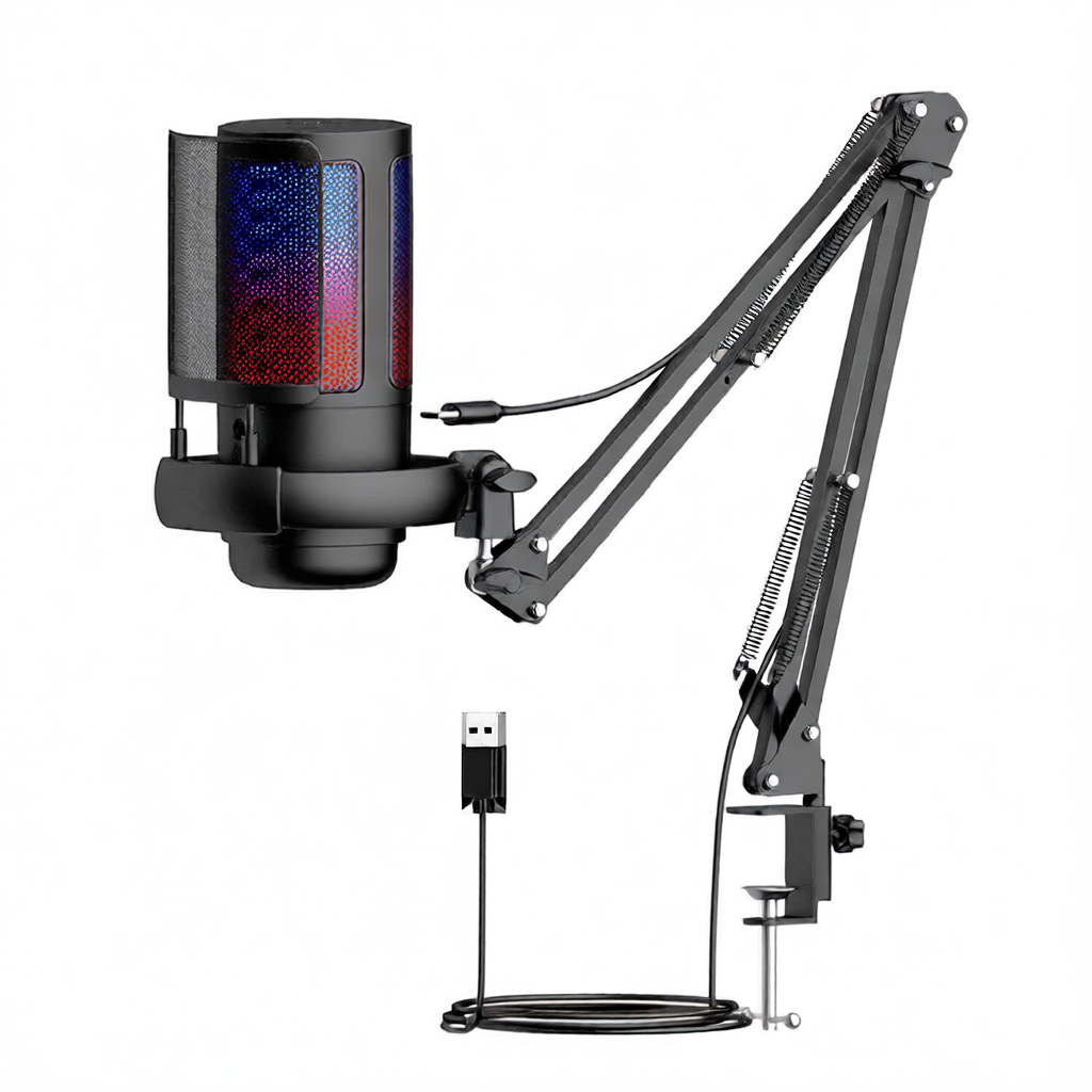 Gaming Microphone with Boom Arm - Professional Streaming Mic