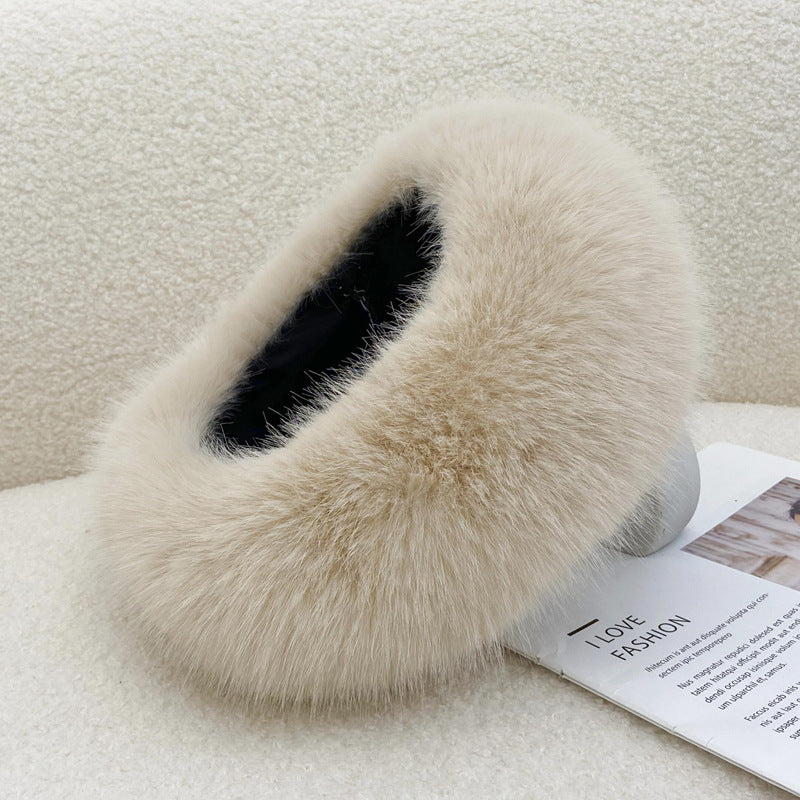 Autumn Winter Fur Hair Ring Hat - Thickened Topless Design
