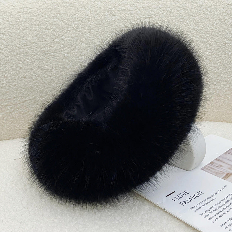Autumn Winter Fur Hair Ring Hat - Thickened Topless Design