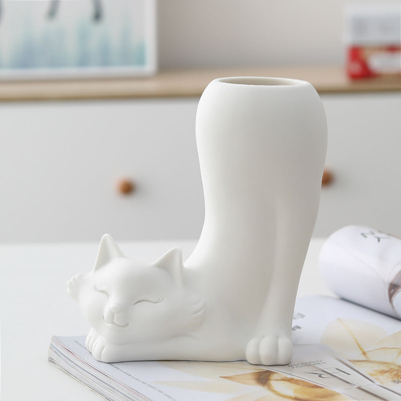 White Ceramic Vase Simple Home Decoration - DropOnline.co