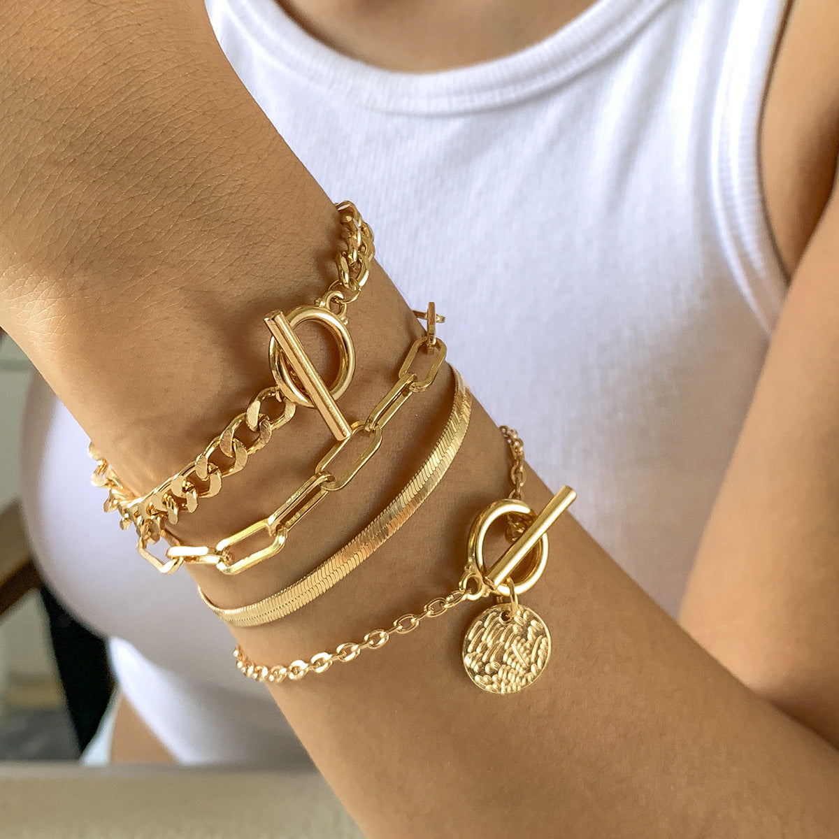 Metal Wind Hollow Chain Bracelet - Snake Bone Design