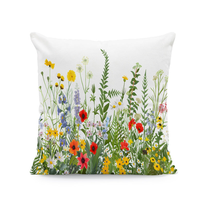 Ink-painting Plum Blossom Yellow Flower Sofa Cushion Cover Without Pillow Core
