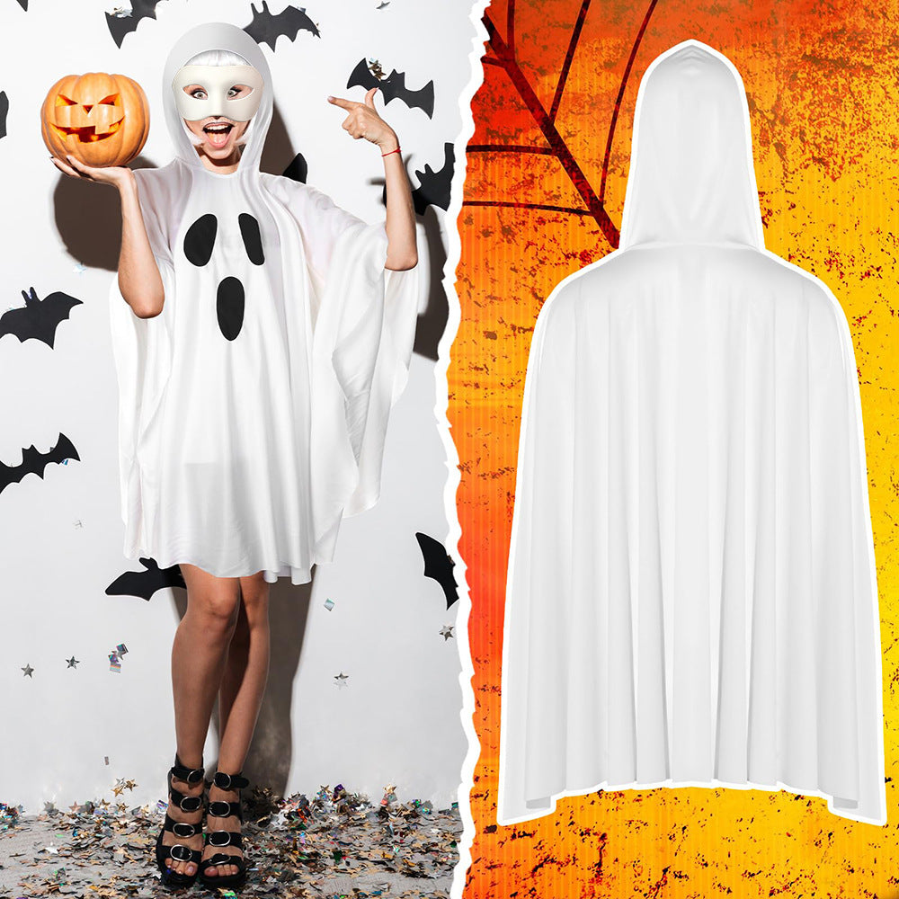 Halloween Women's Hooded Ghost Poncho - Party Costume
