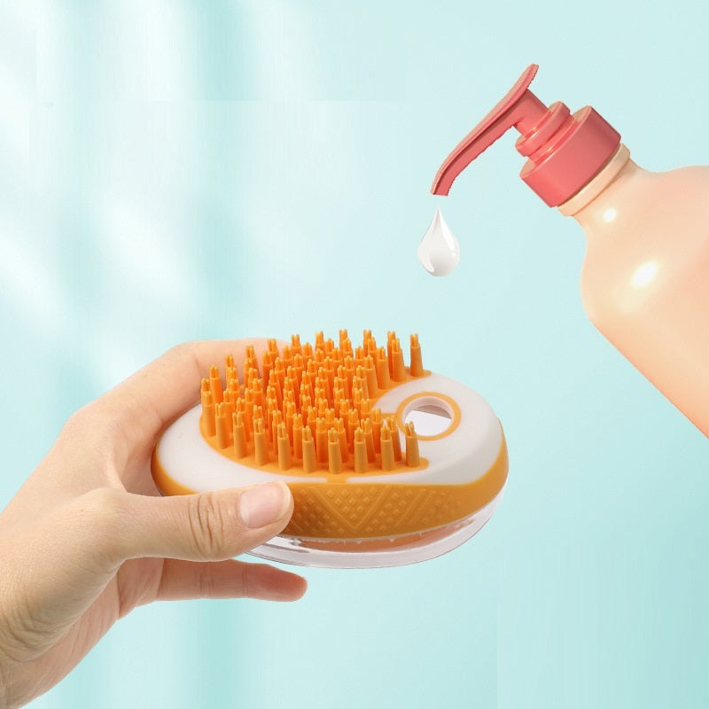 Dog Cat Bath Brush 2-in-1 - Pet SPA Massage Comb with Soft Silicone for Grooming & Shower