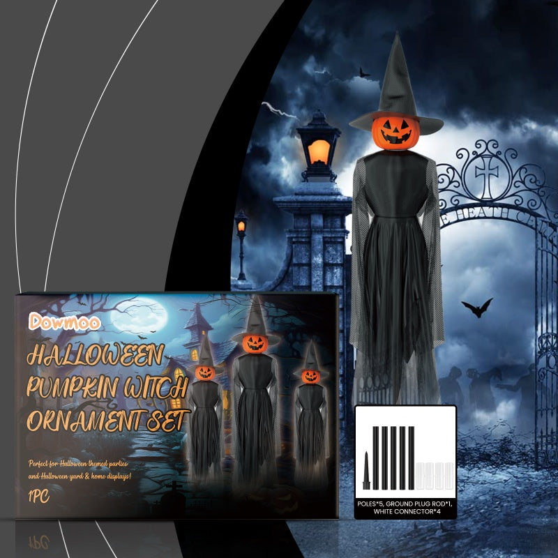 Halloween Pumpkin Witch Hanging Set - Enchanting Festive Charms