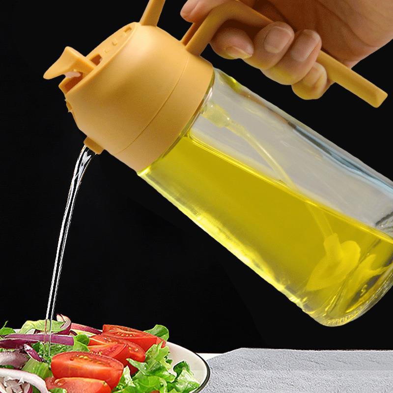 Dual-Function Glass Oil Bottle - Spray & Pour Kitchen Dispenser
