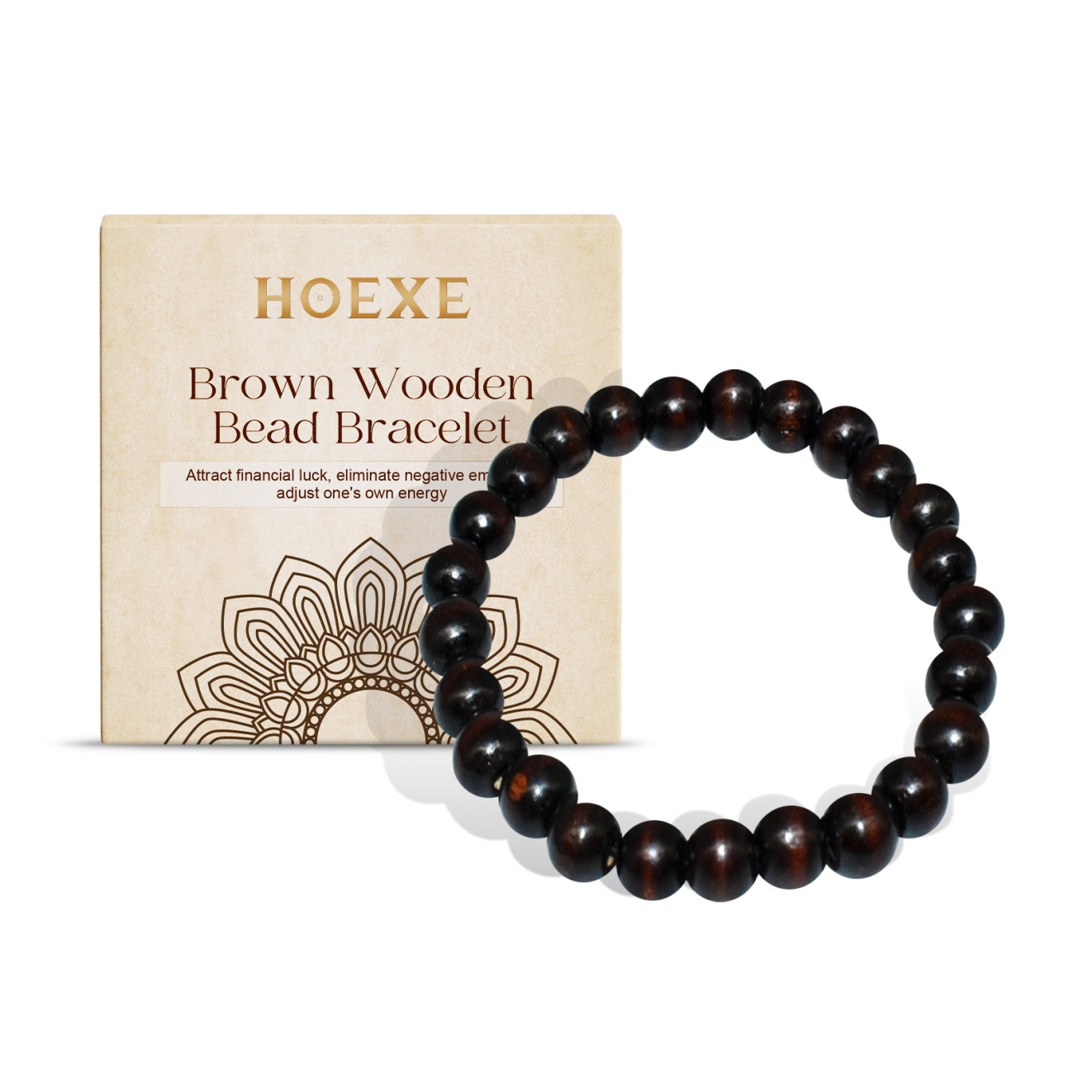 Wooden Bead Bracelet - Coffee Color Simple Fashion Design