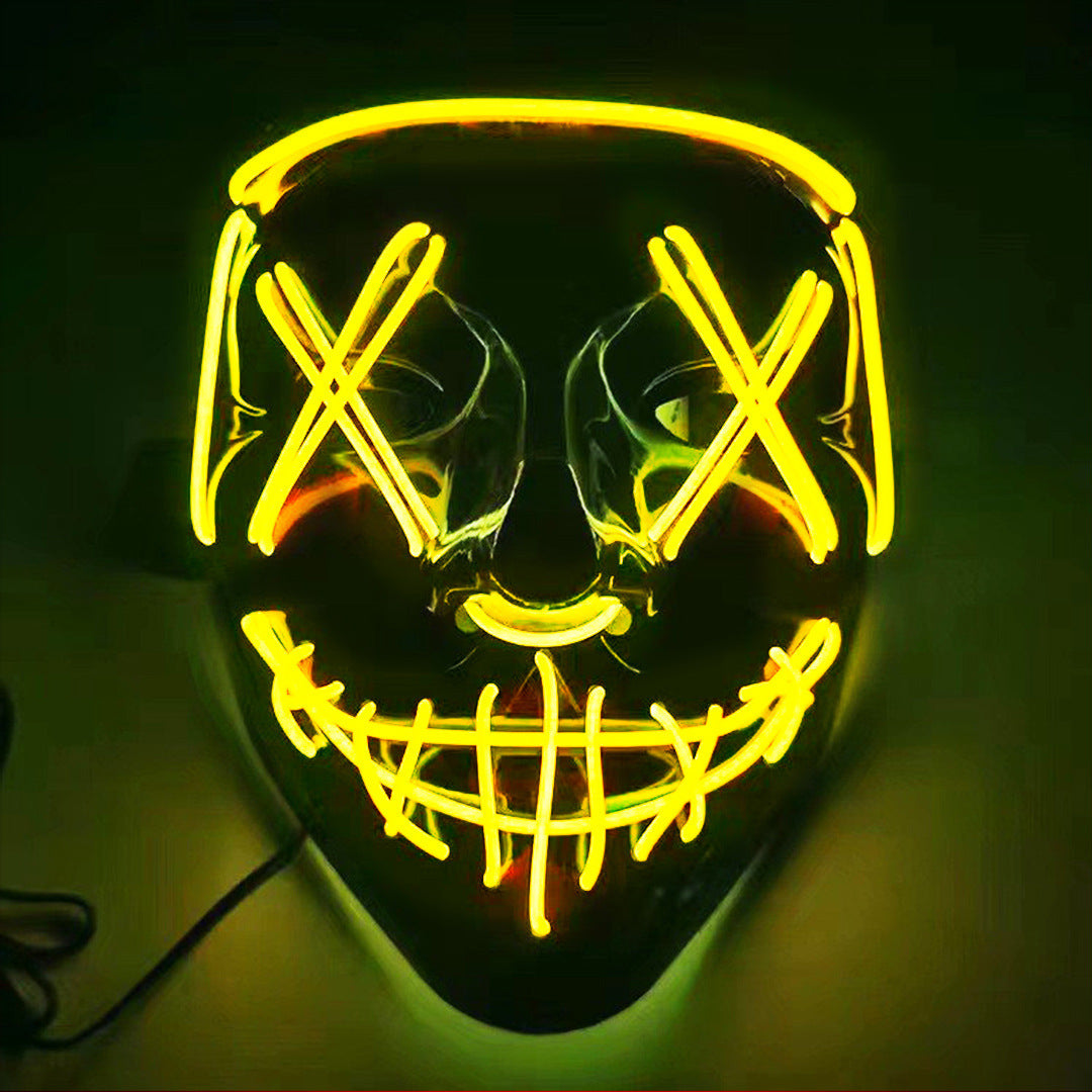 LED Glow V-Shaped Halloween Mask - Blue Light Design