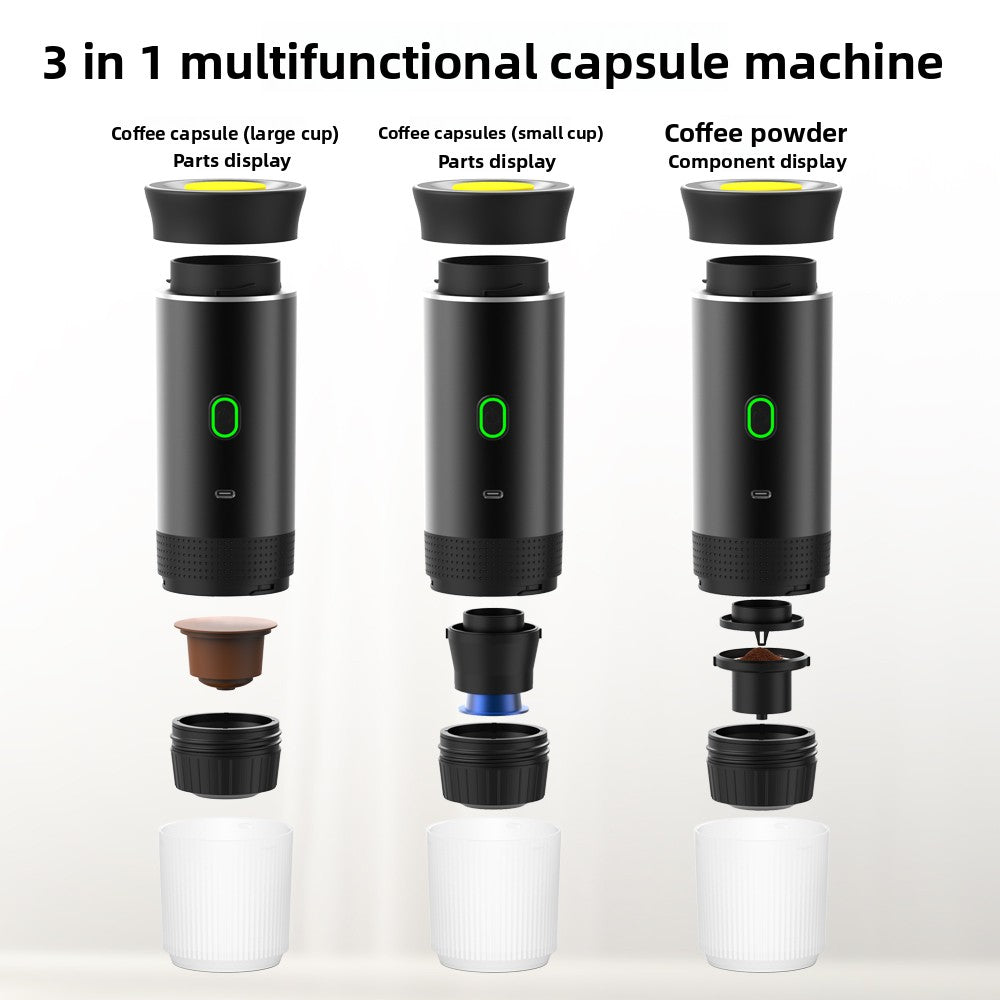 Portable Electric Capsule Coffee Machine - Wireless Heating Travel Espresso Maker