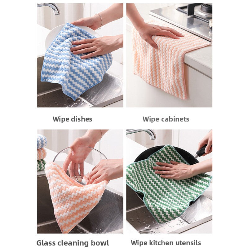 Thickened Edge-Locking Dishcloth