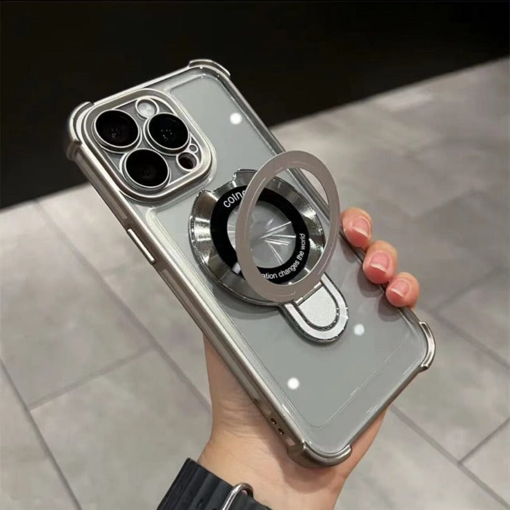 Magnetic Stand iPhone Case - Electroplated Space Design