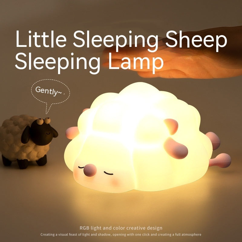 Cute Silicone Night Lights Sheep Cartoon - Rechargeable Timing Dimming Sleep Light for Children's Room
