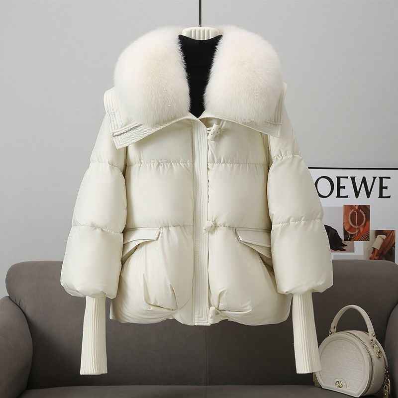 Korean Style Loose Lapels Sense Puffer Jacket Coat