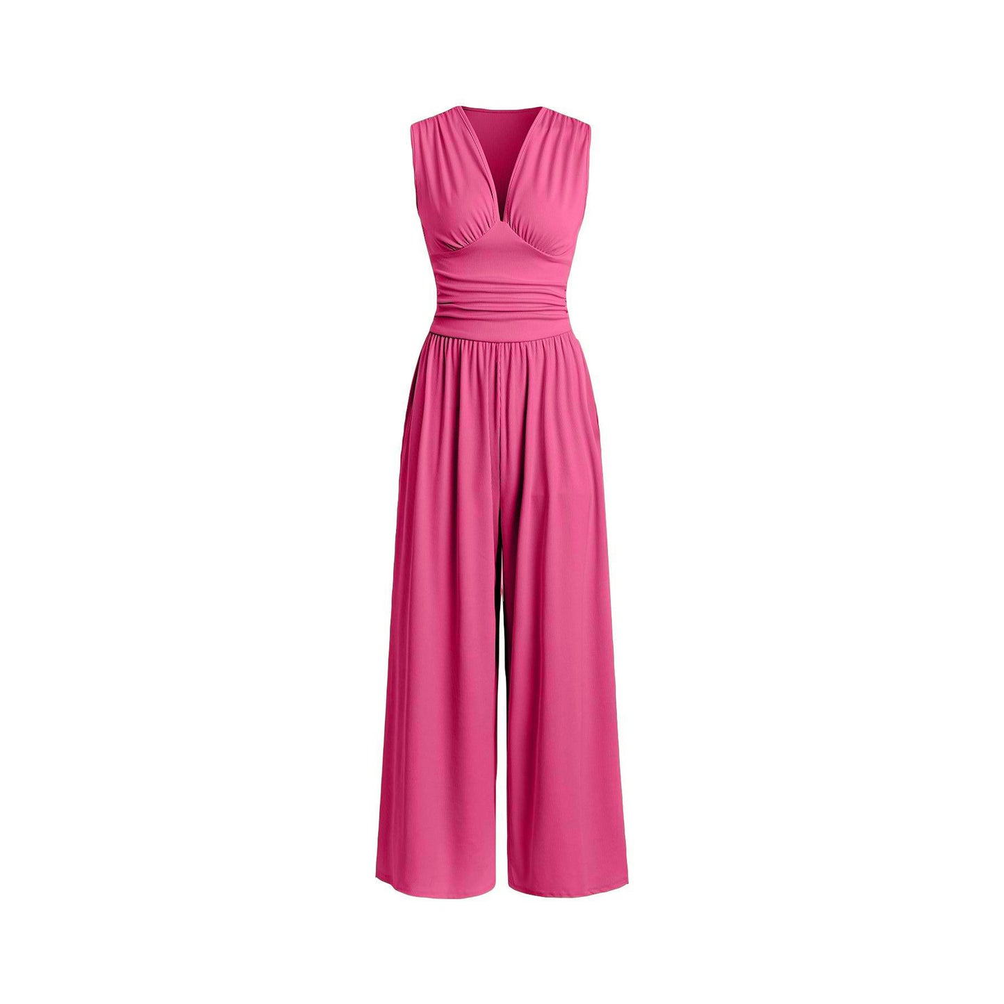 Sleeveless Knitted Wide Leg Jumpsuit