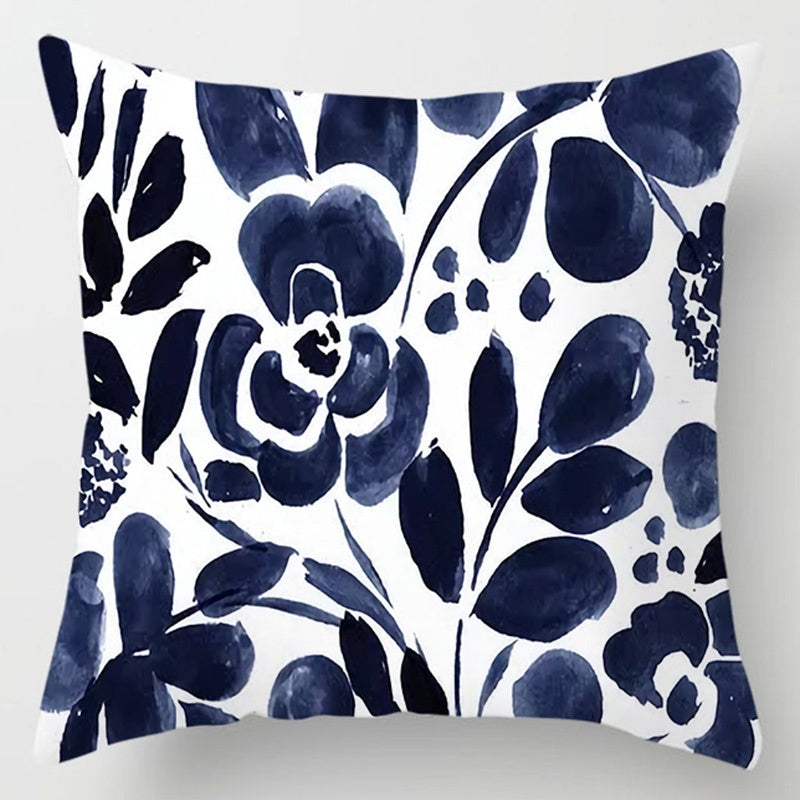 Floral Plant Pattern Cushion Cover - Botanical Bedroom Decor Throw Pillow Case