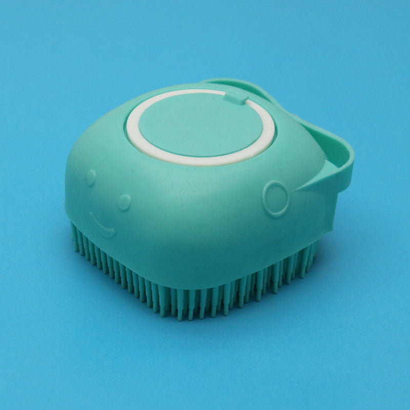 Silicone Dog Bath Massage Gloves Brush - Pet Grooming Tool with Shampoo Dispenser for Dogs & Cats