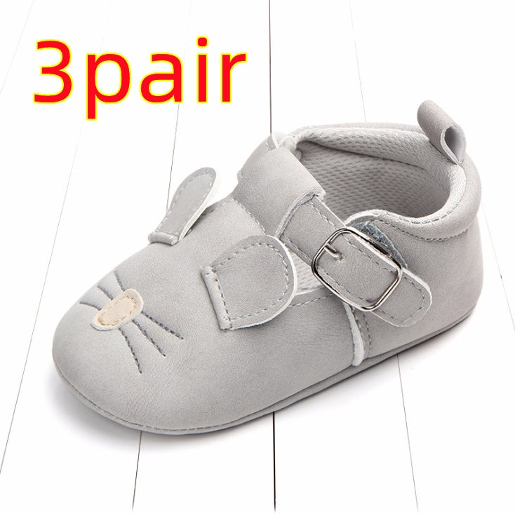Cartoon Animal Baby Shoes - Soft Non-Slip Leather First Walking Shoes