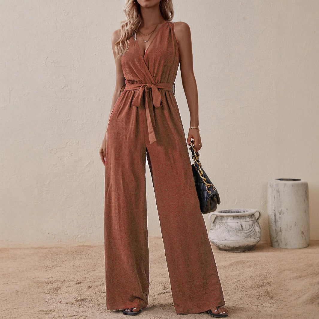 High-Waisted Sleeveless Jumpsuit