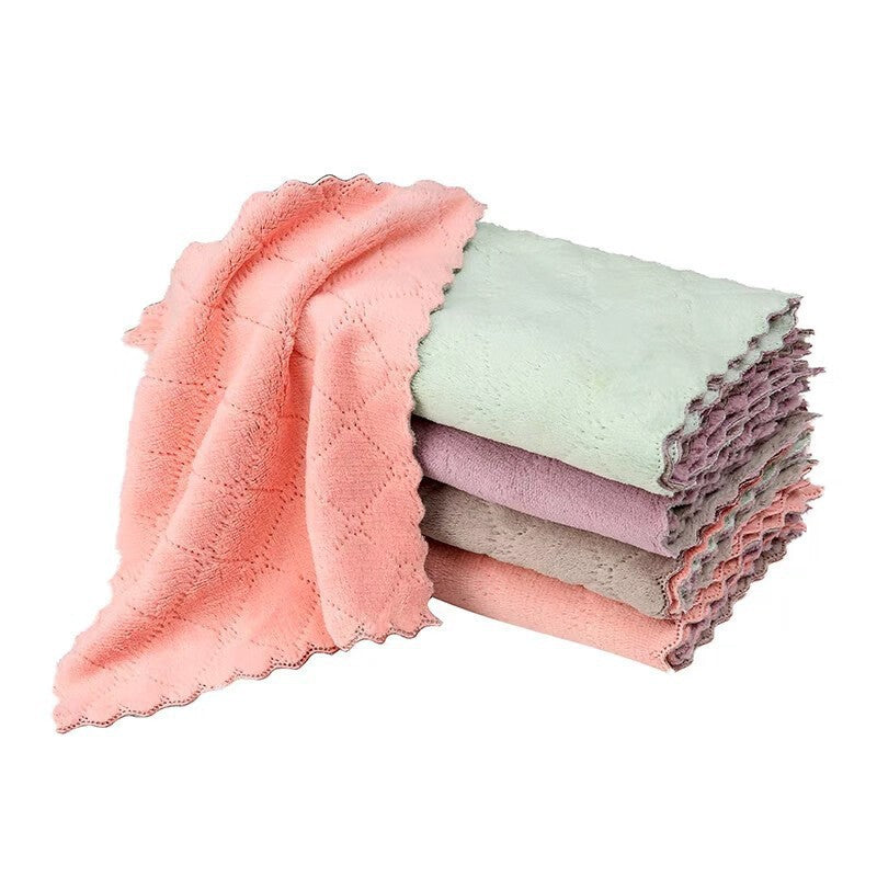 Thickened Edge-Locking Dishcloth