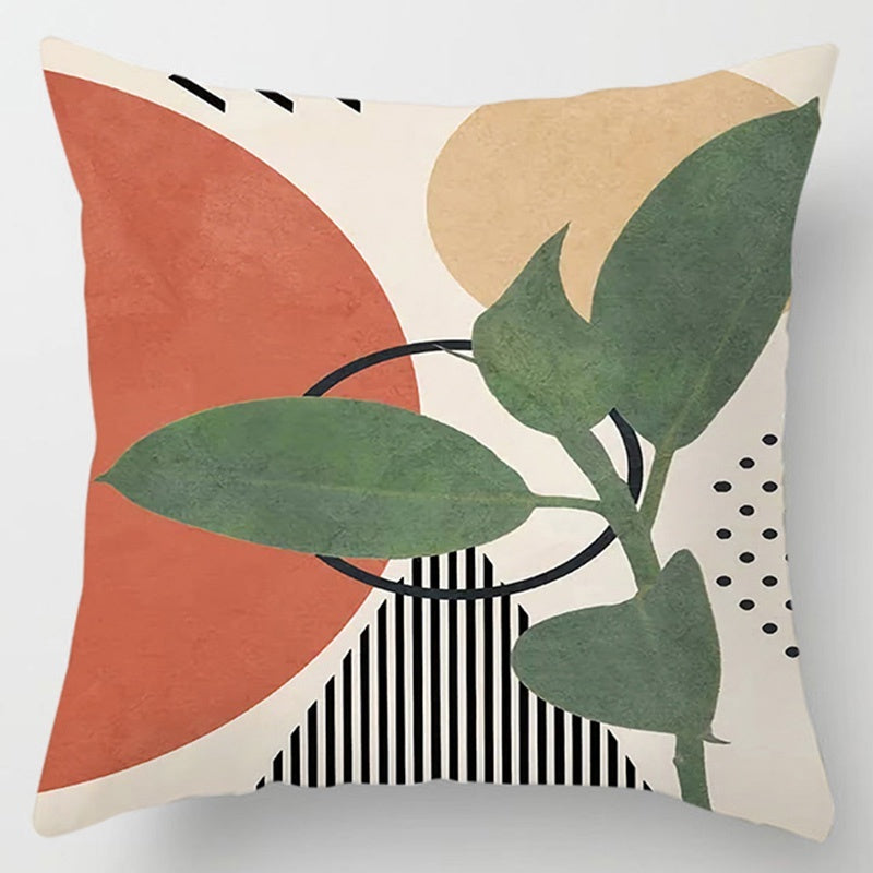 Floral Plant Pattern Cushion Cover - Botanical Bedroom Decor Throw Pillow Case