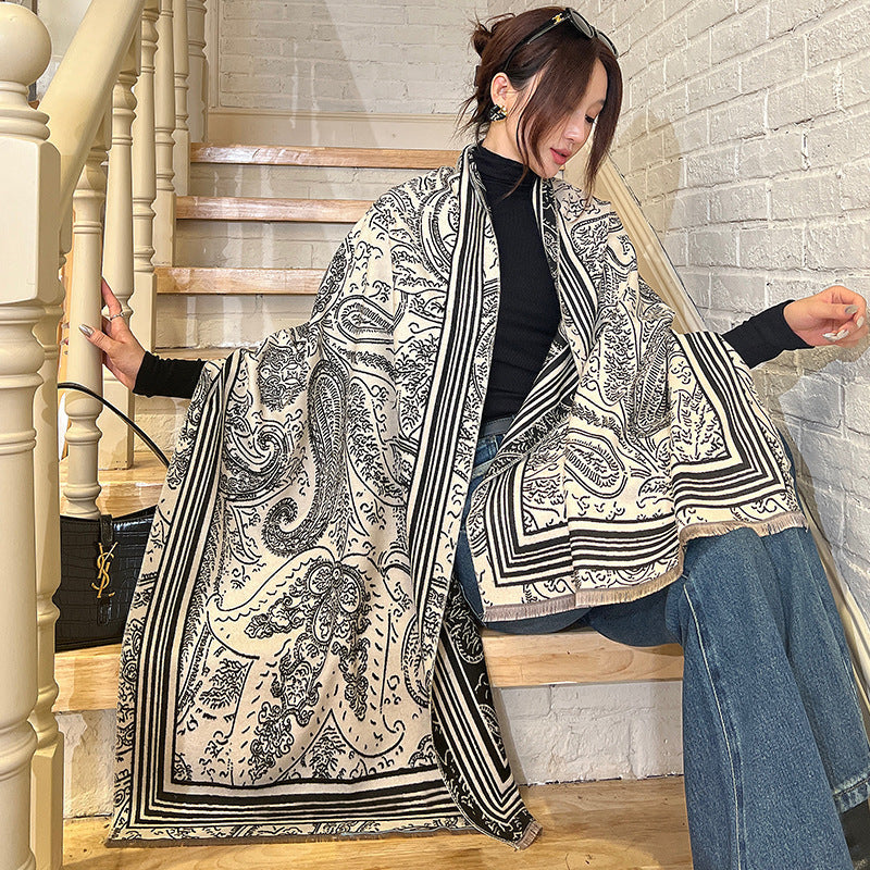 Women's Versatile Fashion Scarf - Thickened Warm Cashmere Winter Wrap