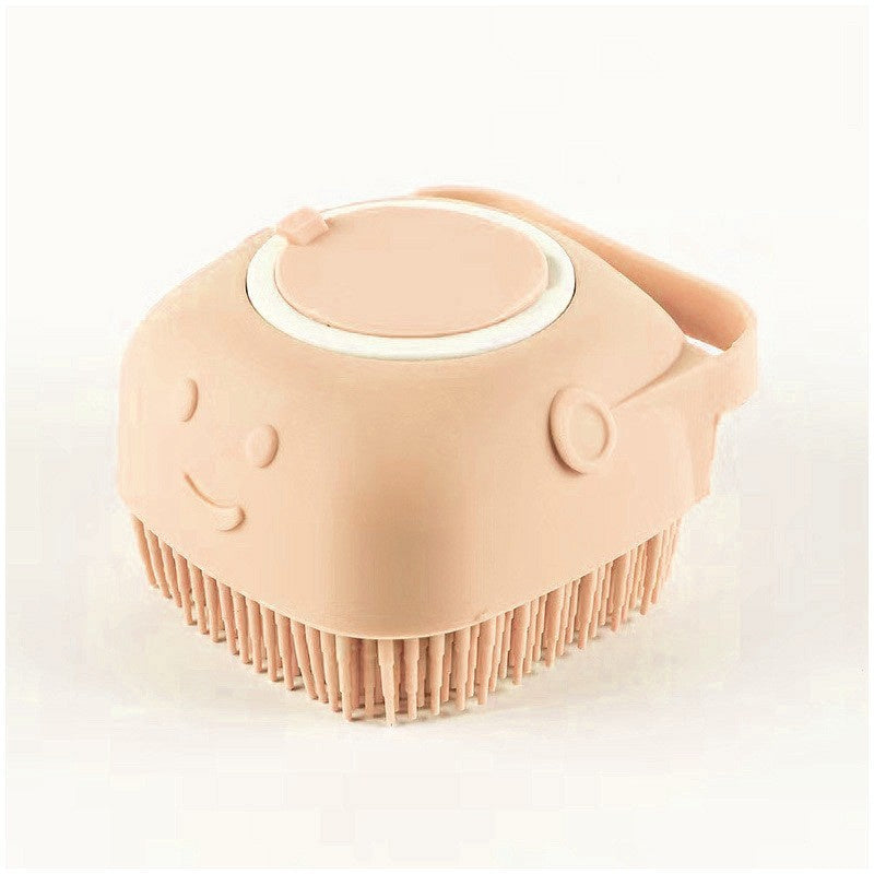 Silicone Dog Bath Massage Gloves Brush - Pet Grooming Tool with Shampoo Dispenser for Dogs & Cats
